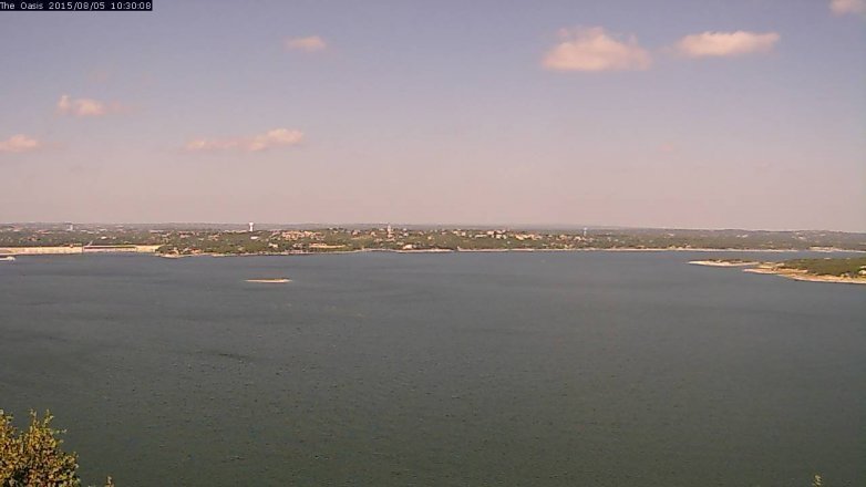 Lake Travis webcam, August 5, 2015 9:35 AM CT