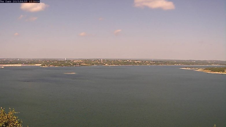 Lake Travis webcam, August 5, 2015 9:45 AM CT