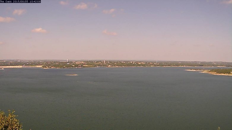 Lake Travis webcam, August 5, 2015 9:50 AM CT