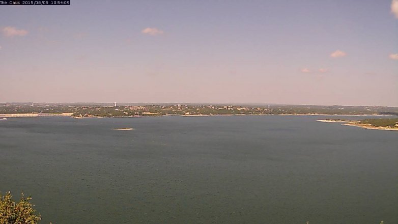 Lake Travis webcam, August 5, 2015 10:00 AM CT