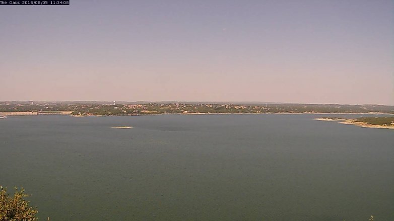 Lake Travis webcam, August 5, 2015 10:40 AM CT