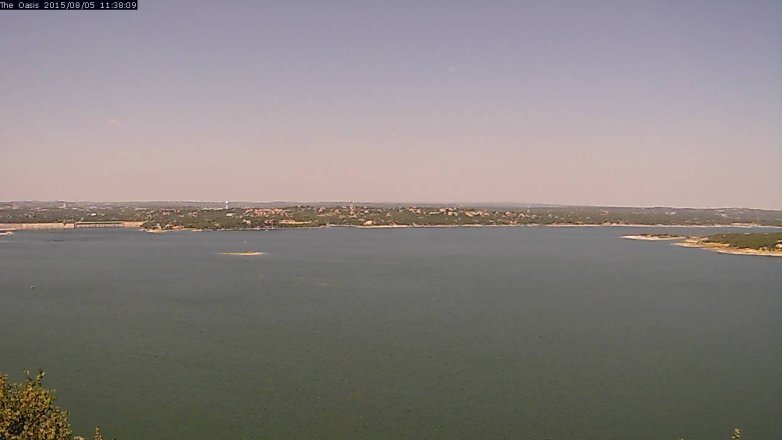Lake Travis webcam, August 5, 2015 10:45 AM CT