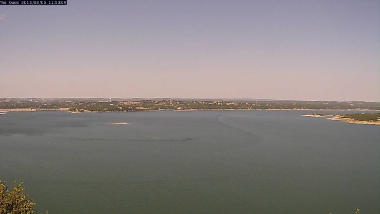 Lake Travis webcam, August 5, 2015 10:55 AM CT