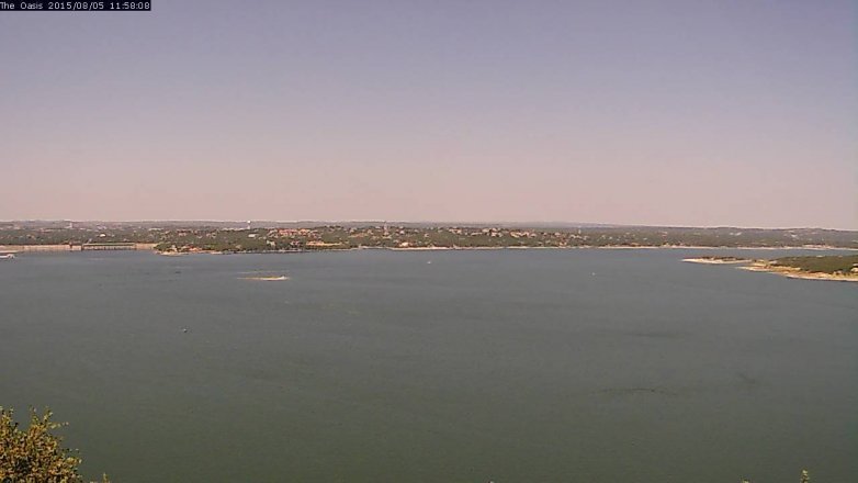 Lake Travis webcam, August 5, 2015 11:05 AM CT