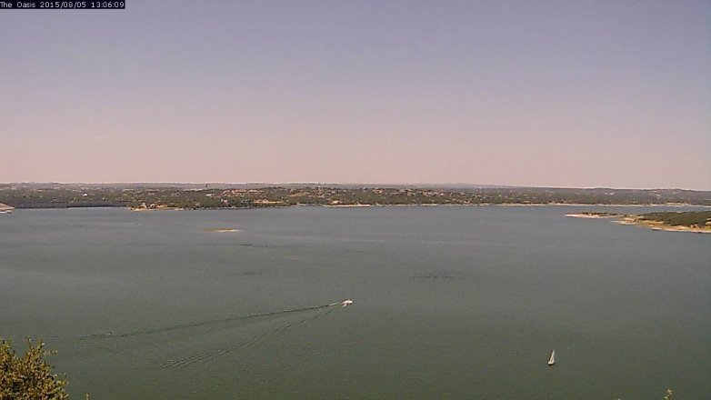 Lake Travis webcam, August 5, 2015 12:15 PM CT