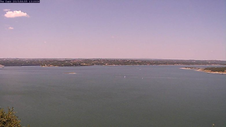 Lake Travis webcam, August 5, 2015 12:25 PM CT