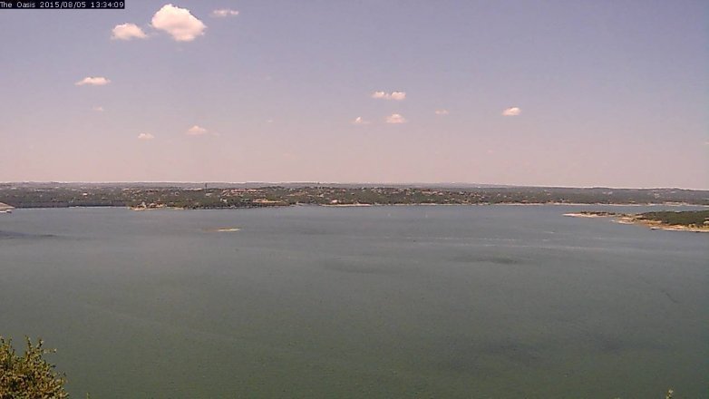 Lake Travis webcam, August 5, 2015 12:40 PM CT