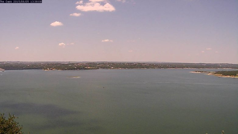 Lake Travis webcam, August 5, 2015 12:45 PM CT