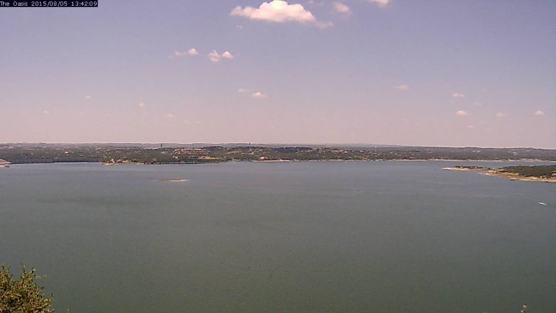 Lake Travis webcam, August 5, 2015 12:50 PM CT