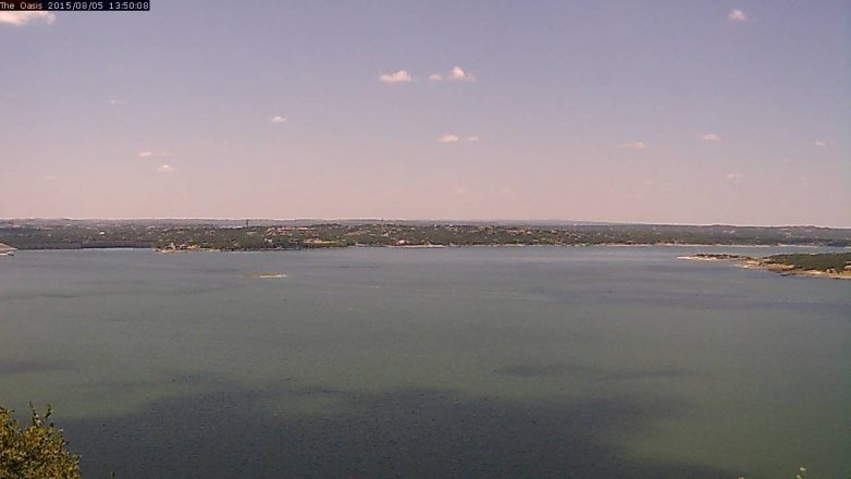 Lake Travis webcam, August 5, 2015 12:55 PM CT