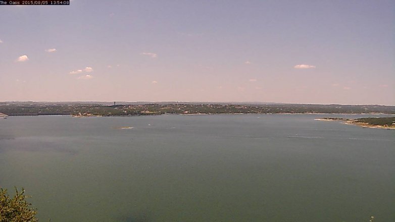 Lake Travis webcam, August 5, 2015 1:00 PM CT