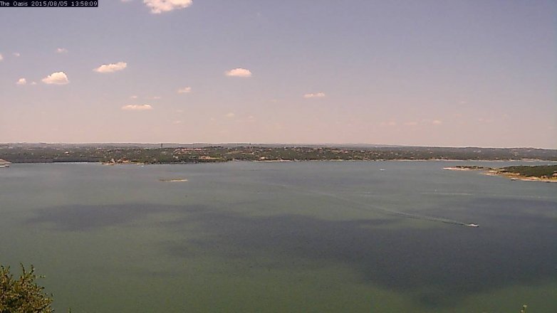 Lake Travis webcam, August 5, 2015 1:05 PM CT