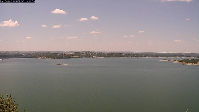 Lake Travis webcam, August 5, 2015 1:20 PM CT