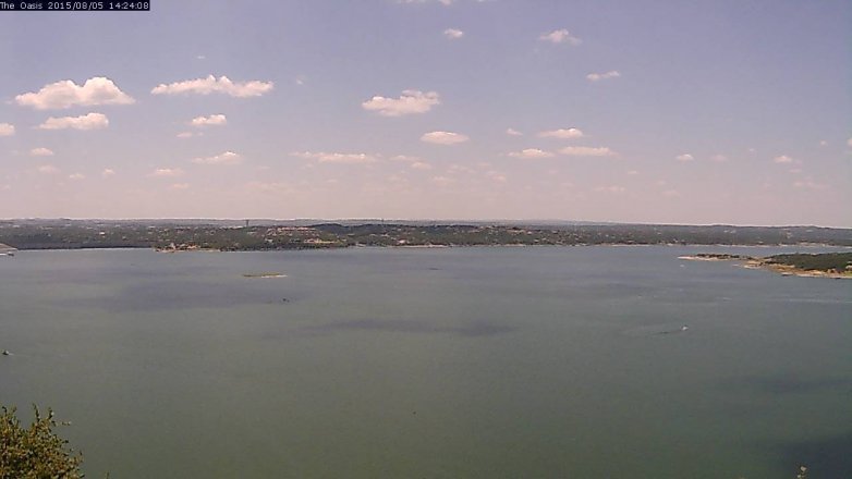 Lake Travis webcam, August 5, 2015 1:30 PM CT