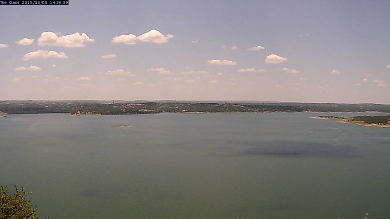 Lake Travis webcam, August 5, 2015 1:35 PM CT