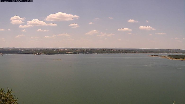 Lake Travis webcam, August 5, 2015 1:40 PM CT