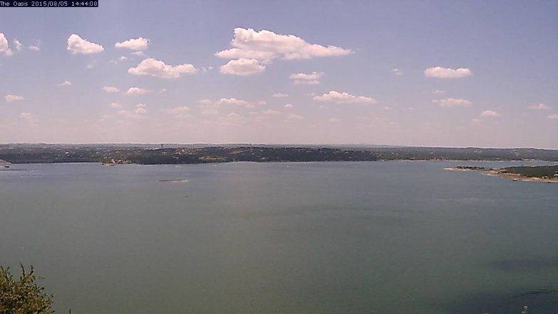 Lake Travis webcam, August 5, 2015 1:50 PM CT
