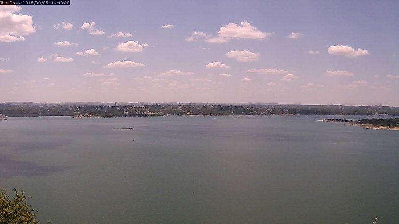 Lake Travis webcam, August 5, 2015 1:55 PM CT