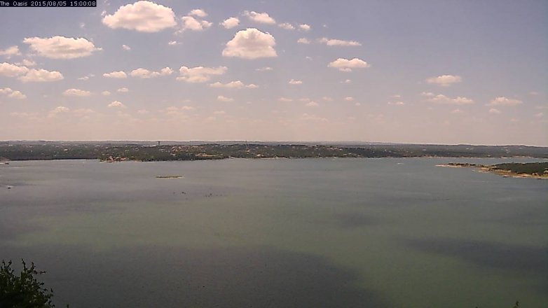 Lake Travis webcam, August 5, 2015 2:05 PM CT