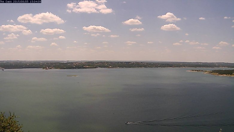 Lake Travis webcam, August 5, 2015 2:10 PM CT