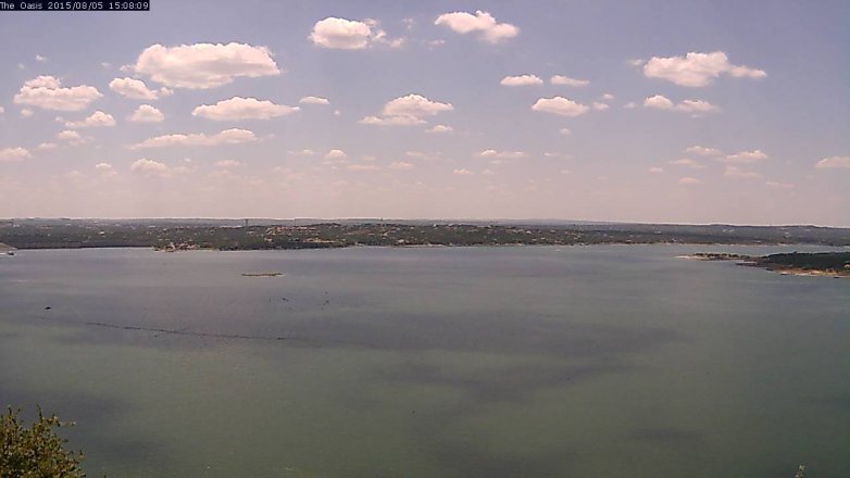 Lake Travis webcam, August 5, 2015 2:15 PM CT