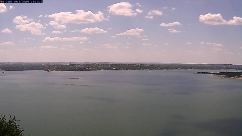 Lake Travis webcam, August 5, 2015 2:20 PM CT