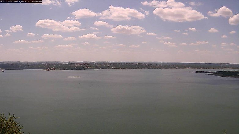 Lake Travis webcam, August 5, 2015 2:25 PM CT
