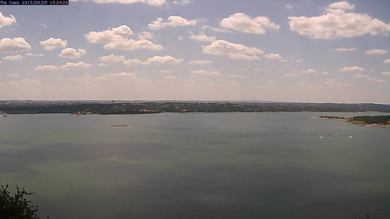 Lake Travis webcam, August 5, 2015 2:30 PM CT