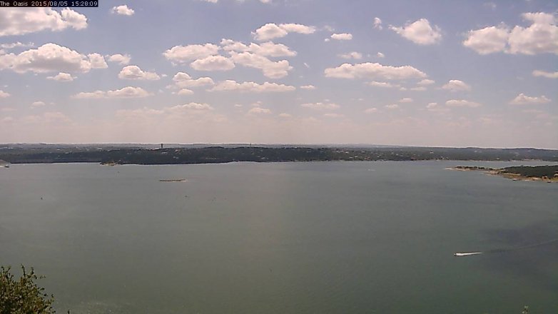Lake Travis webcam, August 5, 2015 2:35 PM CT