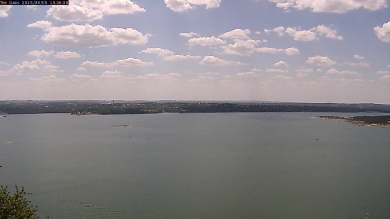 Lake Travis webcam, August 5, 2015 2:40 PM CT