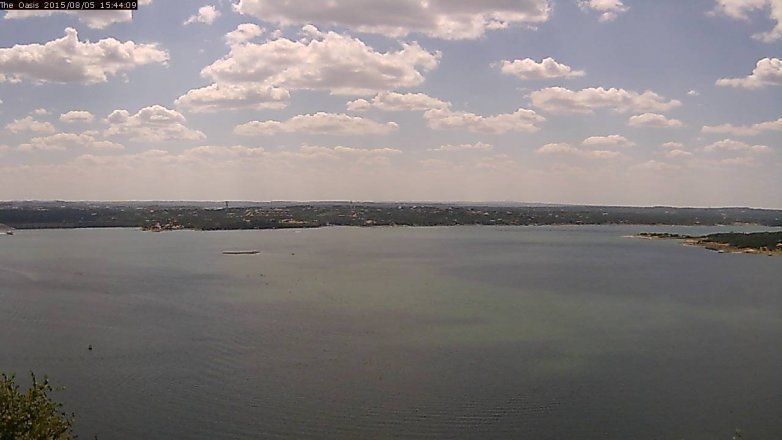 Lake Travis webcam, August 5, 2015 2:50 PM CT