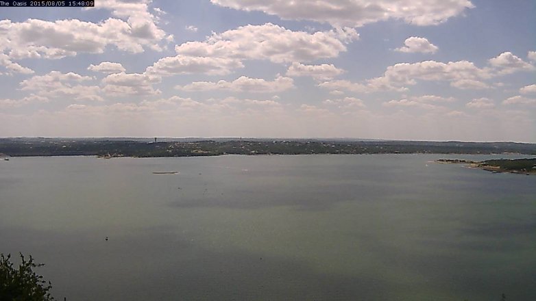 Lake Travis webcam, August 5, 2015 2:55 PM CT