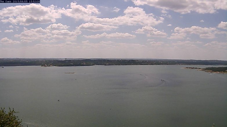 Lake Travis webcam, August 5, 2015 3:00 PM CT