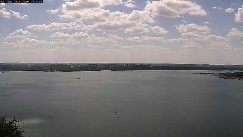 Lake Travis webcam, August 5, 2015 3:10 PM CT