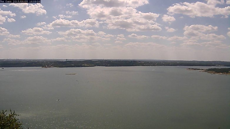 Lake Travis webcam, August 5, 2015 3:15 PM CT