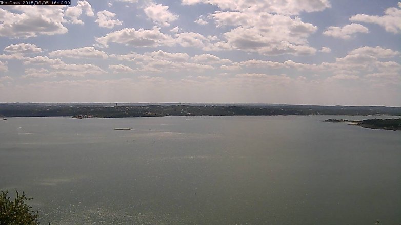 Lake Travis webcam, August 5, 2015 3:20 PM CT