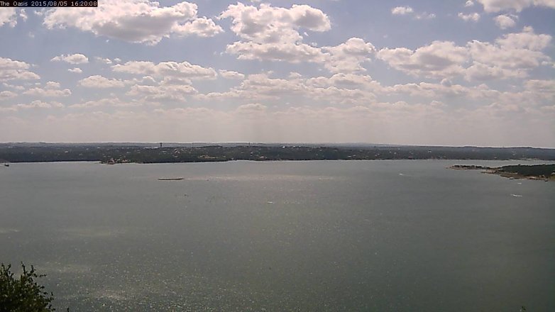 Lake Travis webcam, August 5, 2015 3:25 PM CT