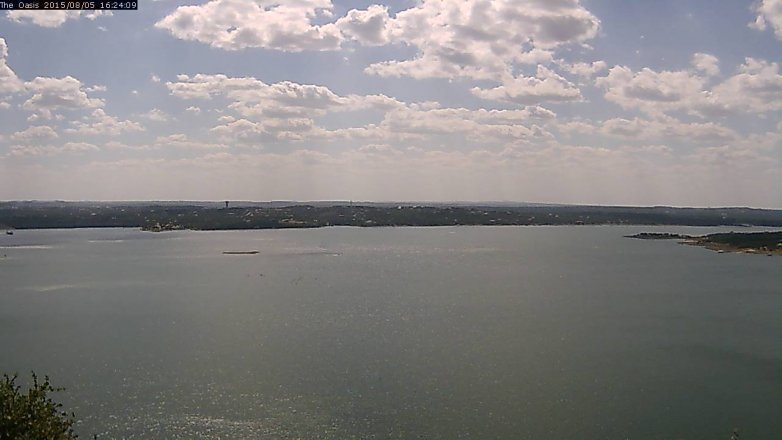 Lake Travis webcam, August 5, 2015 3:30 PM CT