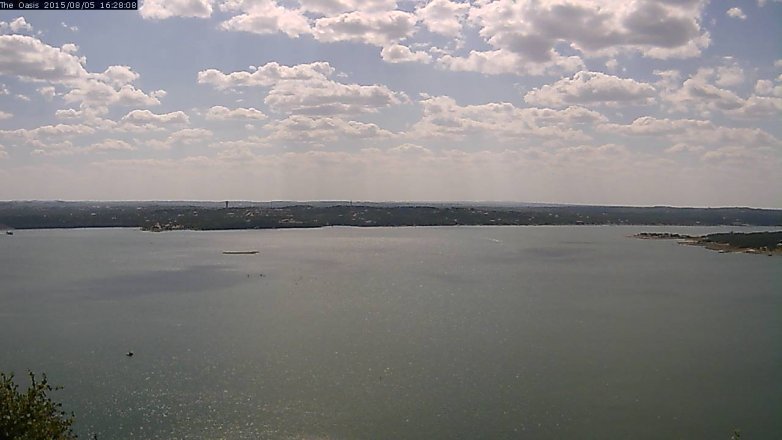 Lake Travis webcam, August 5, 2015 3:35 PM CT