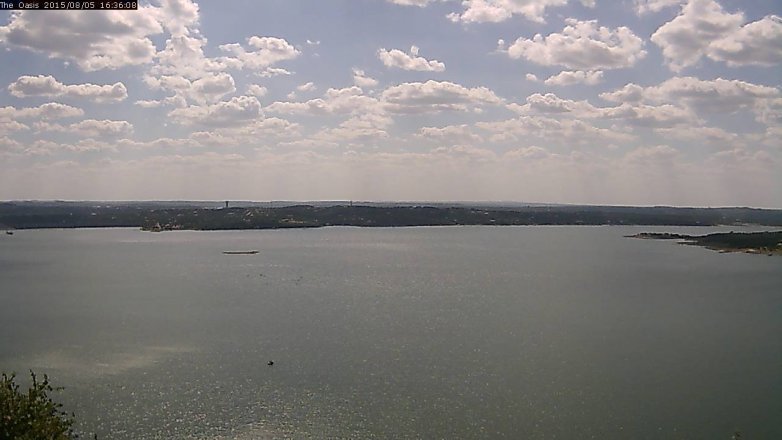 Lake Travis webcam, August 5, 2015 3:45 PM CT
