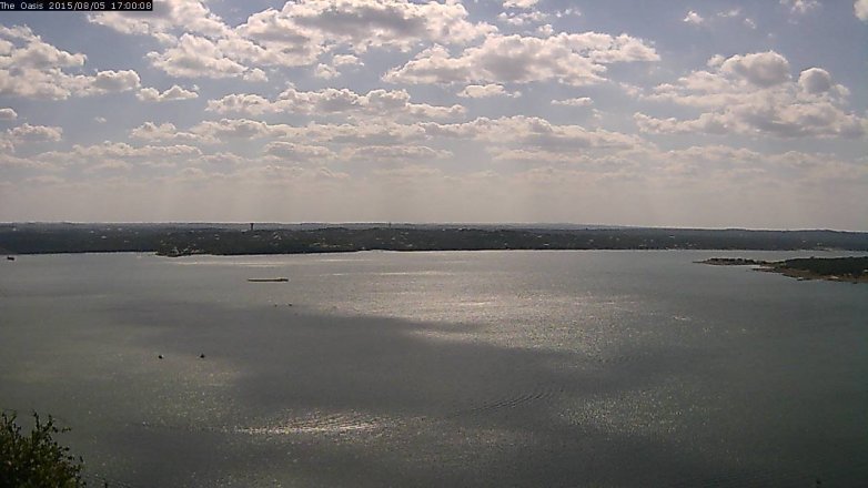 Lake Travis webcam, August 5, 2015 4:05 PM CT