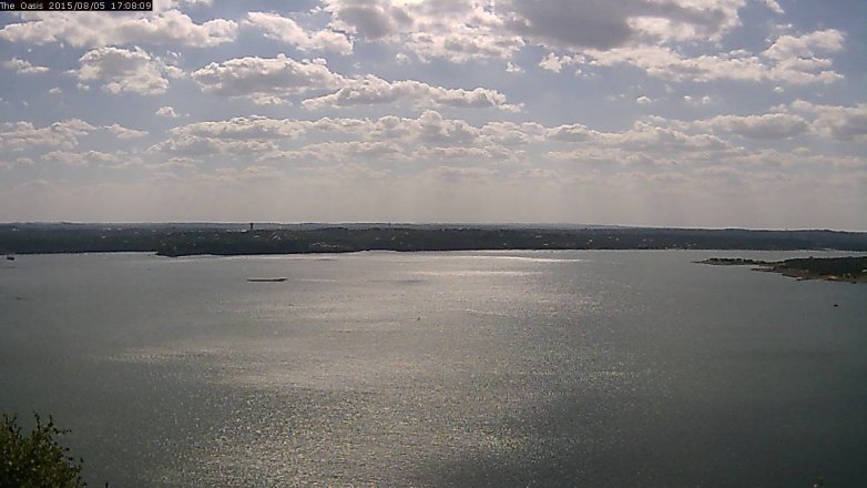 Lake Travis webcam, August 5, 2015 4:15 PM CT