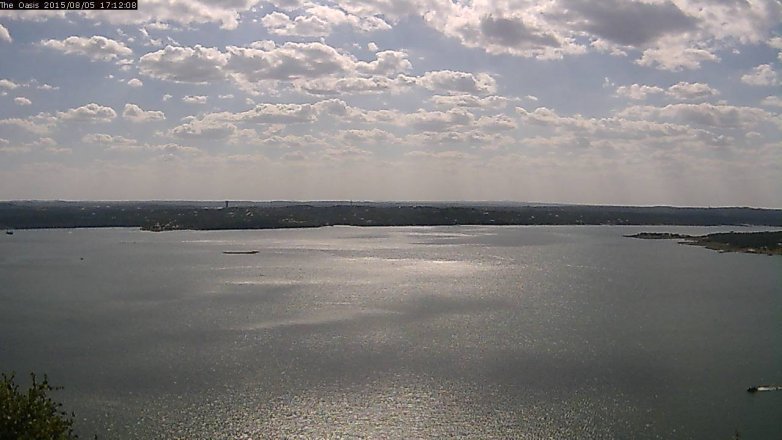 Lake Travis webcam, August 5, 2015 4:20 PM CT
