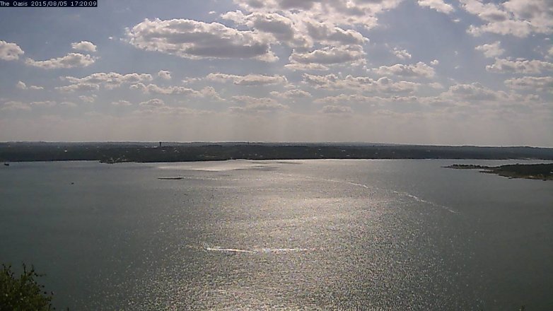 Lake Travis webcam, August 5, 2015 4:25 PM CT