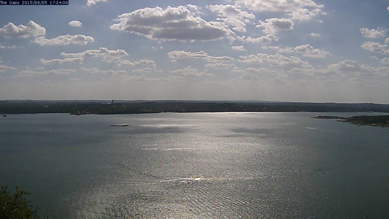Lake Travis webcam, August 5, 2015 4:30 PM CT