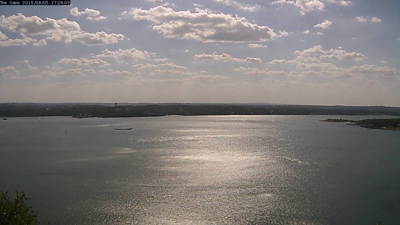 Lake Travis webcam, August 5, 2015 4:35 PM CT