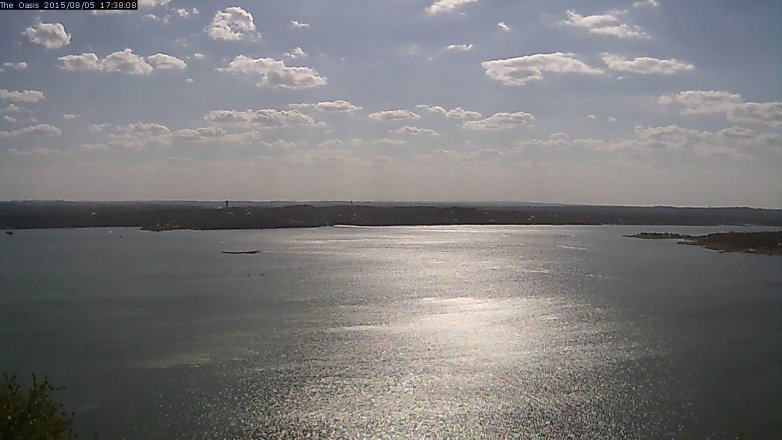 Lake Travis webcam, August 5, 2015 4:45 PM CT