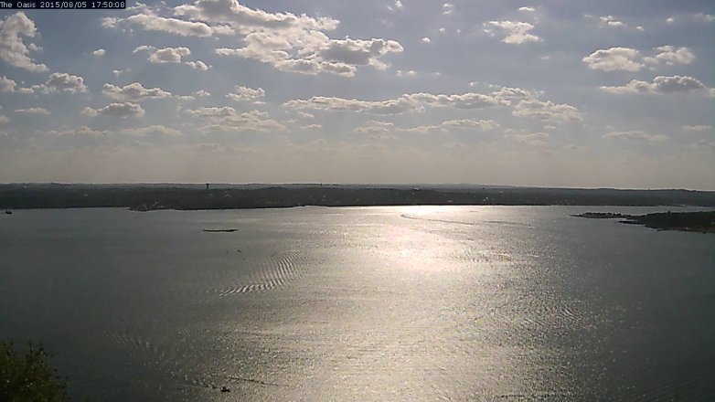 Lake Travis webcam, August 5, 2015 4:55 PM CT