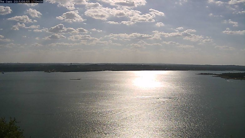 Lake Travis webcam, August 5, 2015 5:00 PM CT