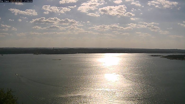 Lake Travis webcam, August 5, 2015 5:05 PM CT